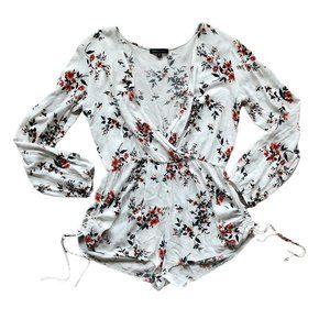 Kendall & Kylie Floral Long Sleeve Shorts Romper M
